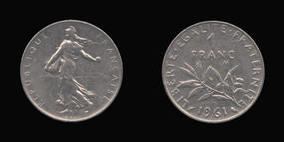 Nickel 1 Franc of 