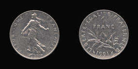 Nickel 1 Franc of 