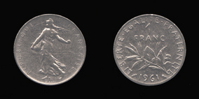 Nickel 1 Franc of 