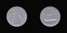 Aluminum 5 Lire of 