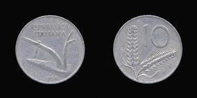 Aluminum 10 Lire of 