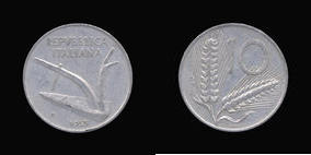 Aluminum 10 Lire of 