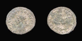 Bronze with very thin silver wash Antoninianus of 