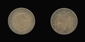 Aluminum-Bronze 1 Peseta of 