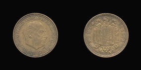 Aluminum-Bronze 1 Peseta of 