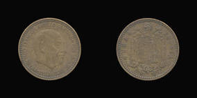 Aluminum-Bronze 1 Peseta of 