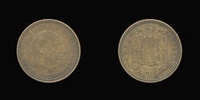 Aluminum-Bronze 1 Peseta of 