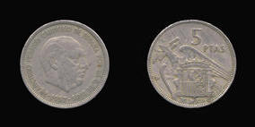 Copper-Nickel 5 Pesetas of 