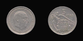 Copper-Nickel 5 Pesetas of 