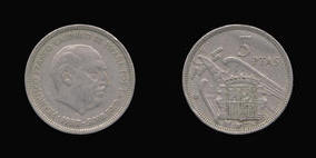 Copper-Nickel 5 Pesetas of 