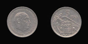 Copper-Nickel 5 Pesetas of 