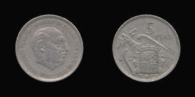 Copper-Nickel 5 Pesetas of 