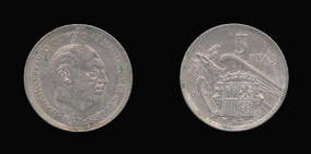 Copper-Nickel 5 Pesetas of 