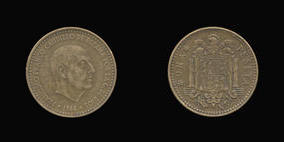 Aluminum-Bronze 1 Peseta of 