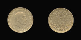 Aluminum-Bronze 1 Peseta of 