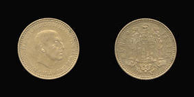 Aluminum-Bronze 1 Peseta of 