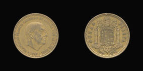 Aluminum-Bronze 1 Peseta of 