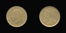 Aluminum-Bronze 1 Peseta of 