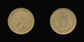 Aluminum-Bronze 1 Peseta of 