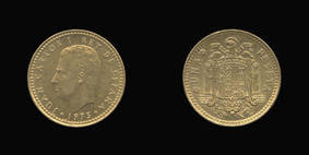 Aluminum-Bronze 1 Peseta of 