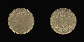 Aluminum-Bronze 1 Peseta of 