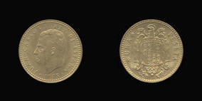 Aluminum-Bronze 1 Peseta of 