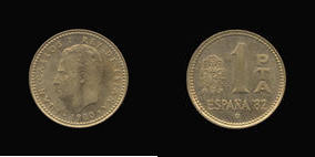 Aluminum-Bronze 1 Peseta of 