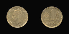 Aluminum-Bronze 1 Peseta of 