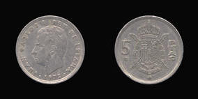 Copper-Nickel 5 Pesetas of 