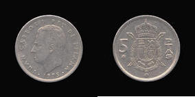 Copper-Nickel 5 Pesetas of 