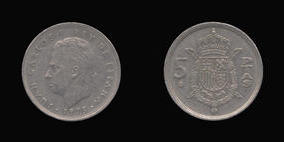 Copper-Nickel 5 Pesetas of 