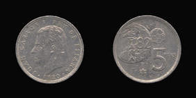 Copper-Nickel 5 Pesetas of 