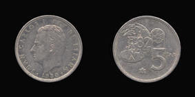 Copper-Nickel 5 Pesetas of 