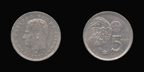 Copper-Nickel 5 Pesetas of 