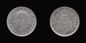 Copper-Nickel 5 Pesetas of 