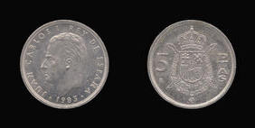 Copper-Nickel 5 Pesetas of 