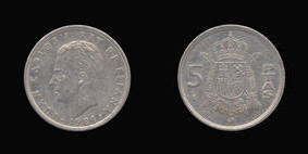 Copper-Nickel 5 Pesetas of 