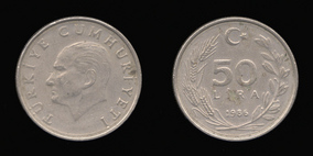 Copper-Nickel-Zinc 50 Lira of 