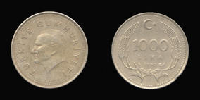 Copper-Nickel-Zinc 1000 Lira of 