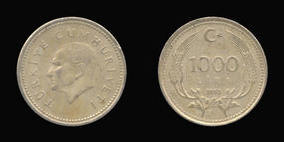 Copper-Nickel-Zinc 1000 Lira of 