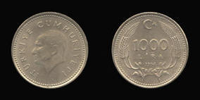 Copper-Nickel-Zinc 1000 Lira of 