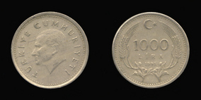 Copper-Nickel-Zinc 1000 Lira of 