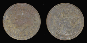 Nickel-Bronze 5000 Lira of 